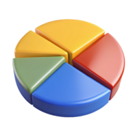 rare abstract Pie chart with distinct slices. Crisp edges, flat color, minimal design with Scalable Design. flawless png