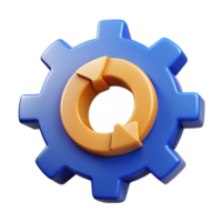 dramatic notable Gear icon with rotating segments. Symmetrical design, flat color, with Scalable Design. png