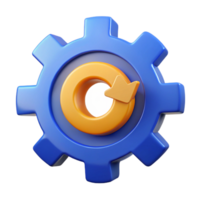 striking unforgettable Gear icon with rotating segments. Symmetrical design, flat color, with Scalable Design. png