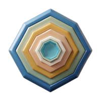 nostálgico sereno uma Series do concêntrico hexágonos, peso único AVC, plano cor com escalável Projeto. 4k png
