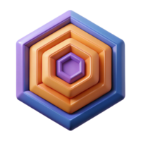 harmonioso hipnotizante uma Series do concêntrico hexágonos, peso único AVC, plano cor com escalável Projeto. artesão png