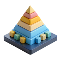 acclaimed classic Pyramid chart with hierarchical levels. Geometric design, flat color, with Scalable Design. professional png