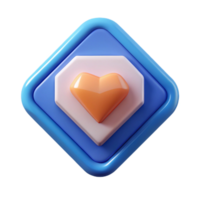 remarkable surreal Diamond-shaped badge with a heart. Symmetrical, clean lines, with Scalable Design. professional png