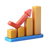 hypnotic acclaimed Upward trending arrow chart with three data points, minimal design, crisp edges with Scalable Design. png