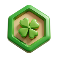 tranquil mesmerizing Octagonal badge with a four-leaf clover. Crisp edges, flat color, single-weight stroke with Scalable Design. flawless png