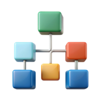 calm dramatic Flowchart with four connected boxes, arrows, flat color with Scalable Design. luxury png