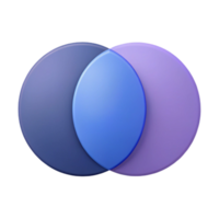 romantic wonderful Venn diagram with two overlapping circles, minimal design, crisp edges with Scalable Design. luxury png
