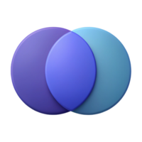 captivating inspired Venn diagram with two overlapping circles, minimal design, crisp edges with Scalable Design. png