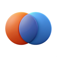 extraordinary playful urban Venn diagram with two overlapping circles, minimal design, crisp edges with Scalable Design. luxury png