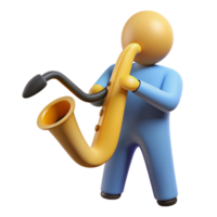 standout organic Silhouette of a playing saxophone. Clean lines, flat color, with Scalable Design. refined png