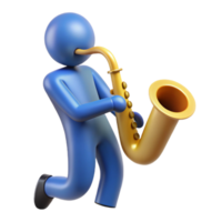 remarkable tropical Silhouette of a playing saxophone. Clean lines, flat color, with Scalable Design. artisan png