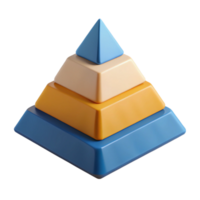dreamy stunning Pyramid chart with three levels, geometric design, flat color with Scalable Design. detailed png