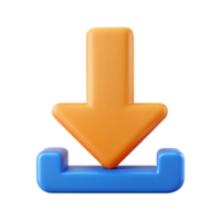 calm radiant Download arrow icon pointing down, single-weight stroke, flat color with Scalable Design. detailed png