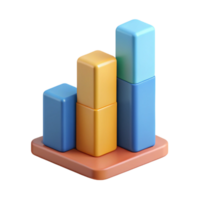 standout minimalist Stacked bar graph with three segments, contrasting flat colors, with Scalable Design. 4K png
