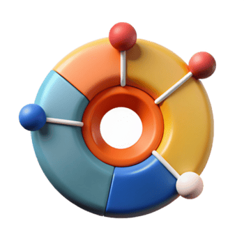 exemplary coastal Radial chart with four data points, clean lines, minimal design with Scalable Design. museum quality png