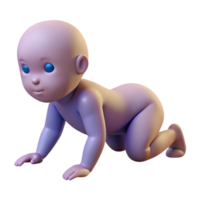 sumptuous timeless Silhouette of a crawling baby. Clean lines, flat color, scalable design with png