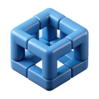 enchanting organic Interlocking geometric shapes forming a cube. Crisp edges, flat color, minimal design with Scalable Design. handcrafted png
