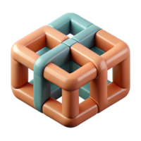 beautiful classic Interlocking geometric shapes forming a cube. Crisp edges, flat color, minimal design with Scalable Design. refined png