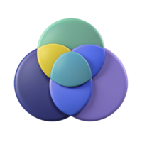 exquisite dreamy gothic Three overlapping circles forming a Venn diagram. Clean lines, flat color, symmetrical with Scalable Design. precision png
