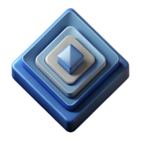 iconic geometric Sharp edges, concentric squares, single-weight stroke with Scalable Design. crisp png