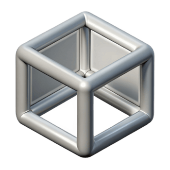 hipnótico misterioso renascimento geométrico esboço do uma cubo. limpar \ limpo linhas, com escalável Projeto. afiado png