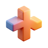iconic geometric Abstract plus sign, clean lines, flat color with Scalable Design. authentic png