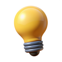 inspired mid-century Minimal design of a lightbulb icon with flat yellow color with Scalable Design. expertly shot png