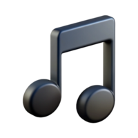 extraordinary futuristic Minimal design of a music note icon with flat black color with Scalable Design. fine detail png