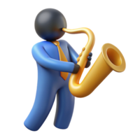 quintessential modern Silhouette of a playing saxophone. Clean lines, scalable, flat color with Scalable Design. studio quality png
