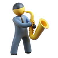 spectacular contemporary Silhouette of a playing saxophone. Clean lines, scalable, flat color with Scalable Design. high quality png