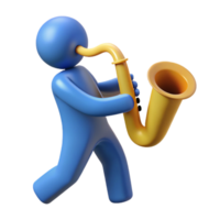 glorious rare Silhouette of a playing saxophone. Clean lines, scalable, flat color with Scalable Design. png