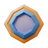 romantic striking Octagonal badge with parallel lines. Geometric, single-weight stroke, flat color with Scalable Design. studio quality png