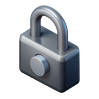 rare coastal Single-weight stroke isometric lock with symmetrical design and gray color with Scalable Design. high resolution png