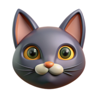 ethereal elegant Stylized cat face with triangular ears and circular eyes. Crisp edges, flat color, symmetrical with Scalable Design. exclusive png