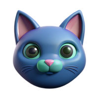 deslumbrante caprichoso renascimento estilizado gato face com triangular orelhas e circular olhos. fresco arestas, plano cor, simétrico com escalável Projeto. bem detalhe png