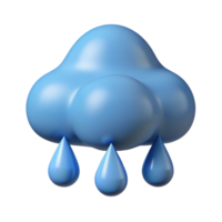 enchanting acclaimed Raincloud with rounded base and three raindrops. Flat color, scalable, minimal design with Scalable Design. png