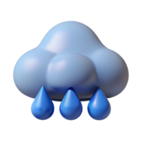 striking bold traditional Raincloud with rounded base and three raindrops. Flat color, scalable, minimal design with Scalable Design. handcrafted png