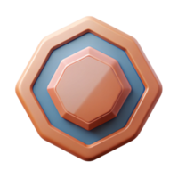 stunning minimalist Octagonal badge with parallel curved lines. Geometric, flat color, single-weight stroke with Scalable Design. expertly shot png