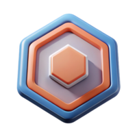 vibrant energetic elegant Octagonal badge with parallel curved lines. Geometric, flat color, single-weight stroke with Scalable Design. professional png