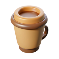 gorgeous retro Single-weight stroke outline of a coffee cup. Flat color, minimal with Scalable Design. premium png