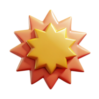 vibrant joyful art deco Burst badge with sharp points, symmetrical design. Flat color, with Scalable Design. professional png