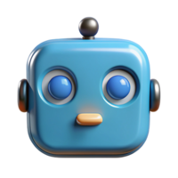 unparalleled bohemian Square robot with rounded corners and circular eyes. Single-weight stroke, minimal, with Scalable Design. original png