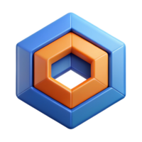 whimsical dazzling Geometric logo with overlapping hexagons. Flat color, crisp edges, with Scalable Design. crisp png