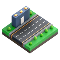 immaculate energetic impressionist Isometric road with clean lines. Scalable, minimal design with Scalable Design. handcrafted png