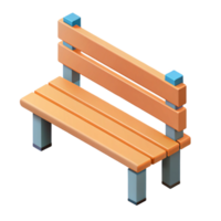 stunning creative Isometric park bench with crisp edges. Flat color, symmetrical design with Scalable Design. professional png