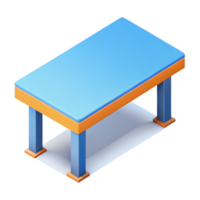 celebrated gothic Isometric table with flat color. Clean lines, single-weight stroke with Scalable Design. crisp png