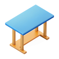 glorious classic Isometric table with flat color. Clean lines, single-weight stroke with Scalable Design. masterfully captured png