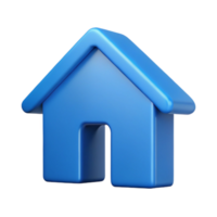 quintessential industrial Clean lines forming a house silhouette with flat blue color with Scalable Design. precision png