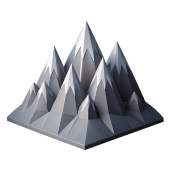 recherché futuriste abstrait représentation de une Montagne gamme. nettoyer lignes, avec évolutif conception. magistralement capturé png