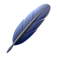 reflective dazzling Minimal silhouette of a feather pen. Clean lines, flat color, with Scalable Design. 4K png